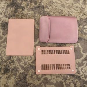 Pink MacBook Air case and sleeve